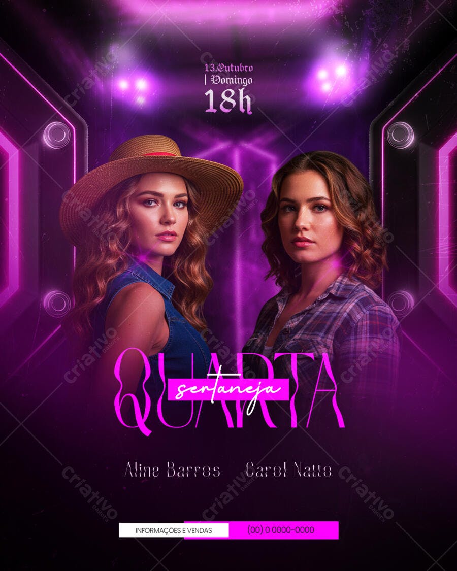 Flyer para Festa Sertaneja 13 de Outubro PSD Editável