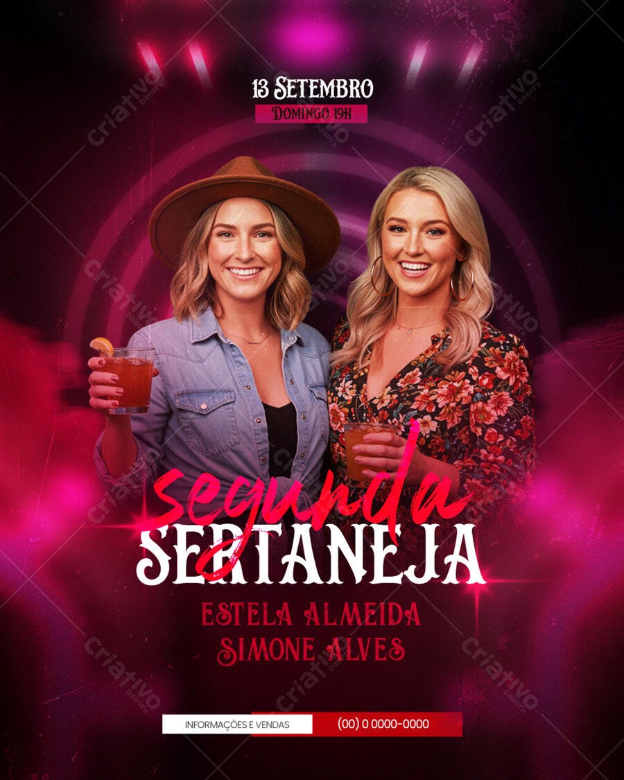 Flyer para Festa Sertaneja 13 de Setembro PSD Editável