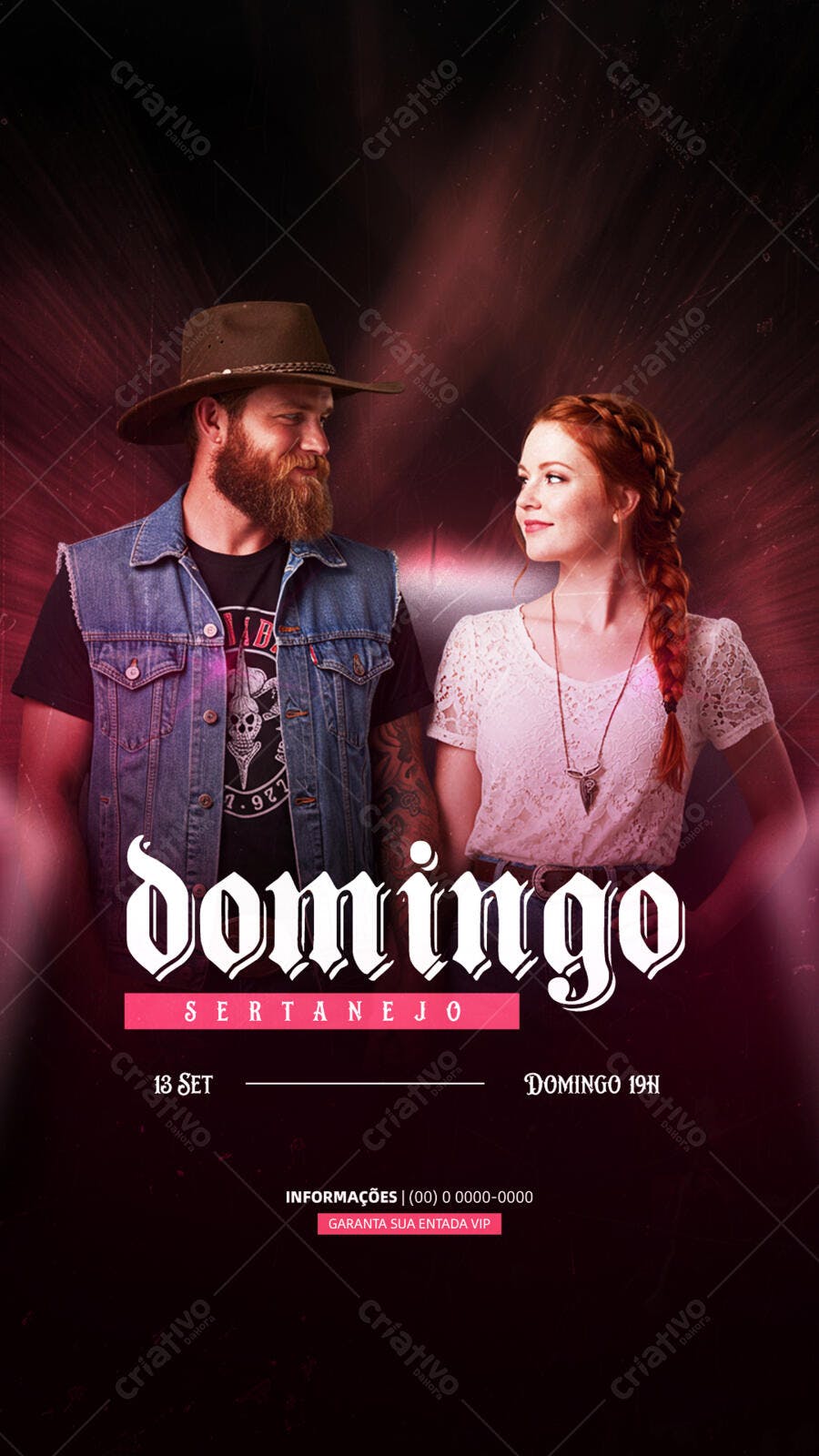 Flyer para Festa Sertaneja PSD Editável