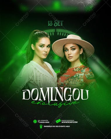 Dark green and neon flyer featuring two attractive young women. Perfect for nighttime events, exclusive parties, young adult female audience. Modern and elegant design.