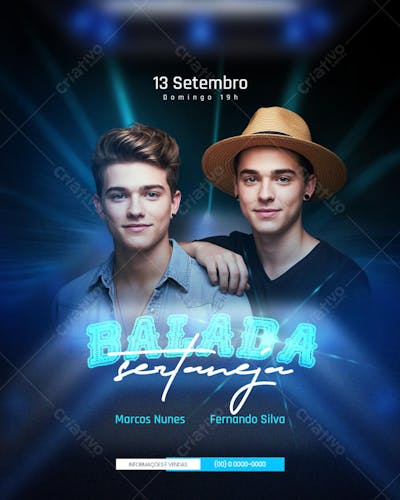 Flyer Eventos Artistas Shows Festa - Social Media PSD Editável (35)