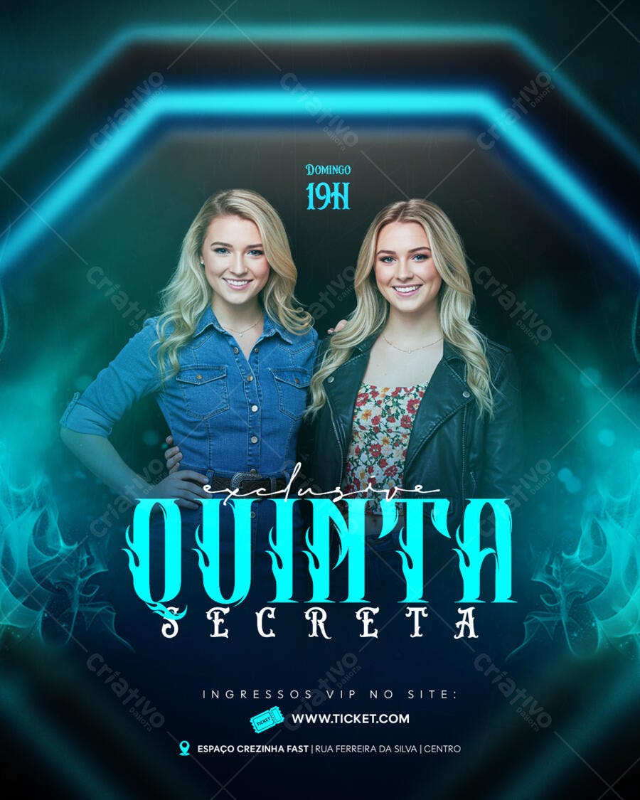 Flyer para Evento Quinta Secreta PSD Editável