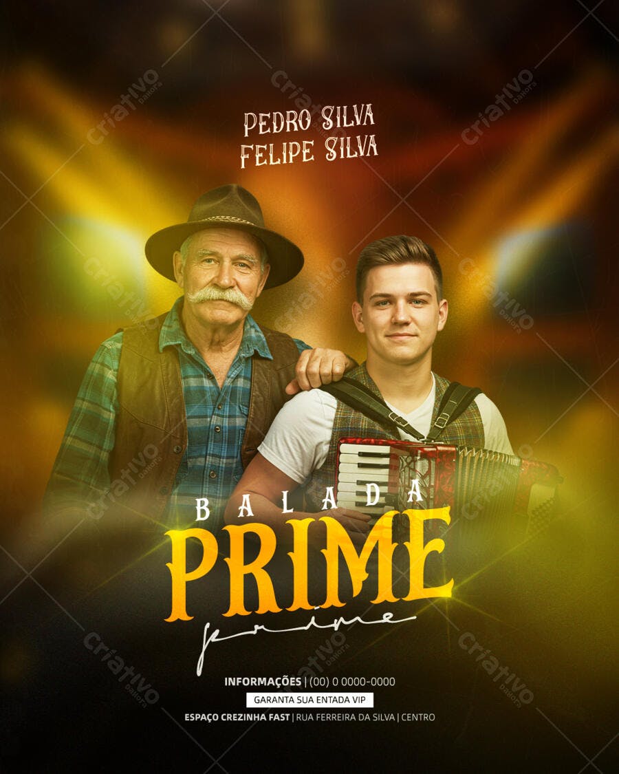 Flyer para Balada Sertaneja PSD Editável