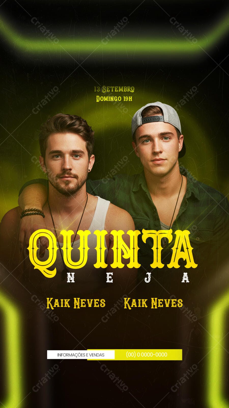Flyer para Show Kaik Neves 13 de Setembro PSD Editável