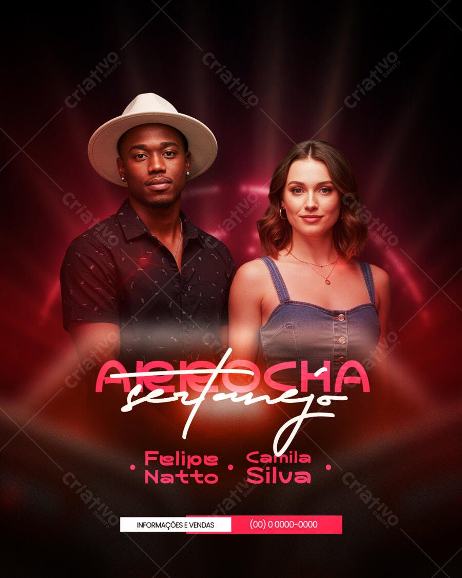 Flyer para Show Musical Aleocha Sertanejo PSD Editável