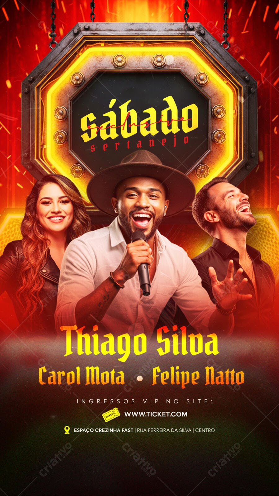 Flyer para Show Sertanejo PSD Editável