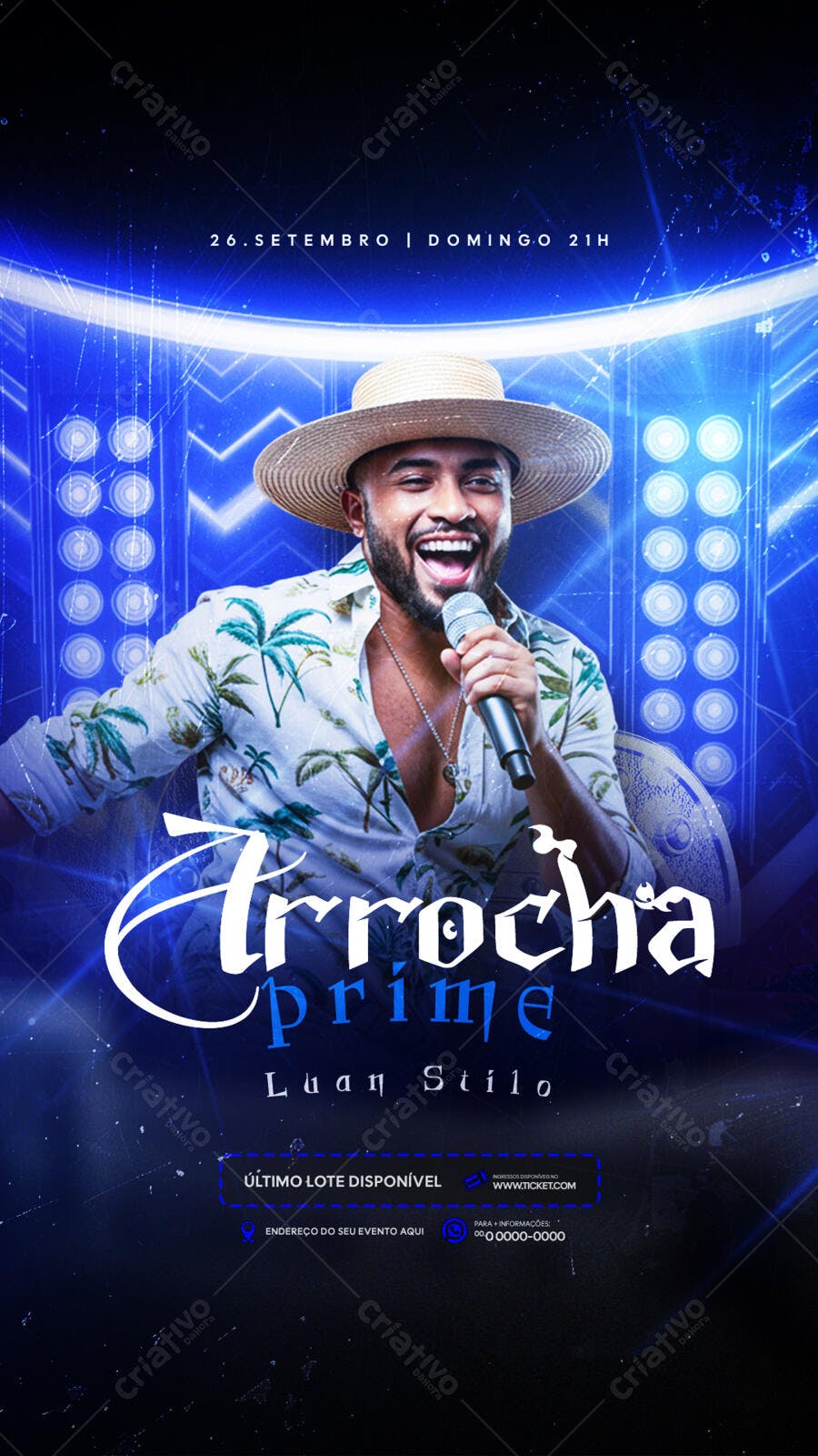 Flyer Arrocha Prime Luan Stilo 26 de Setembro PSD Editável