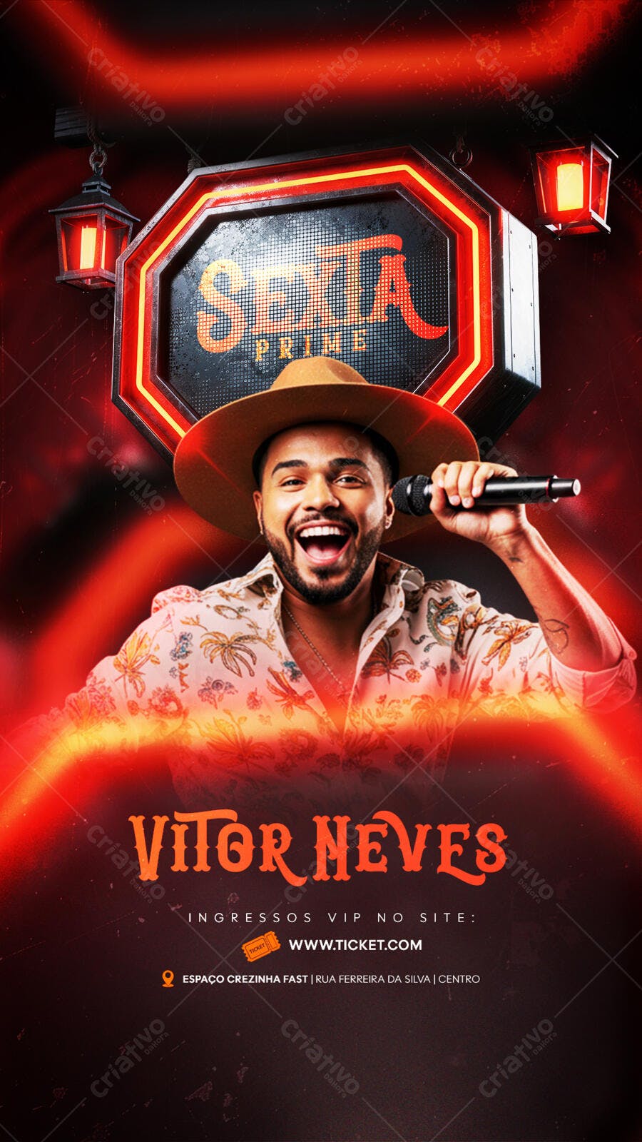 Flyer Show Vitor Neves PSD Editável