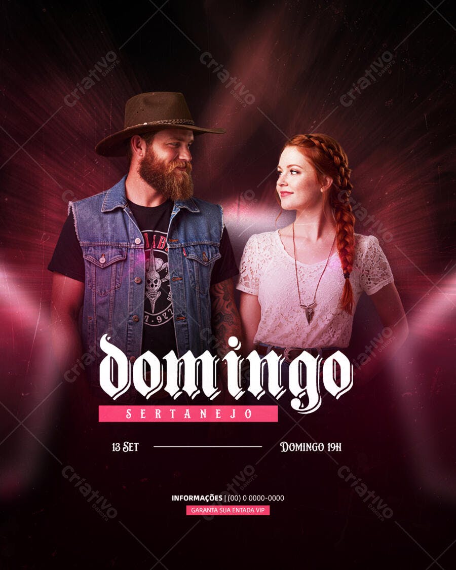 Flyer para Festa Sertaneja 13 de Setembro PSD Editável