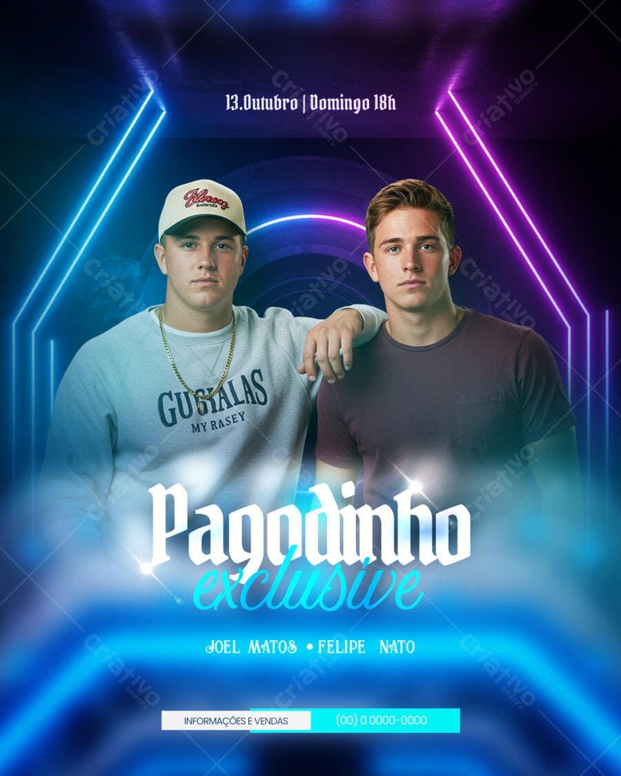 Flyer Pagodinho Exclusivo 13 Outubro PSD Editável
