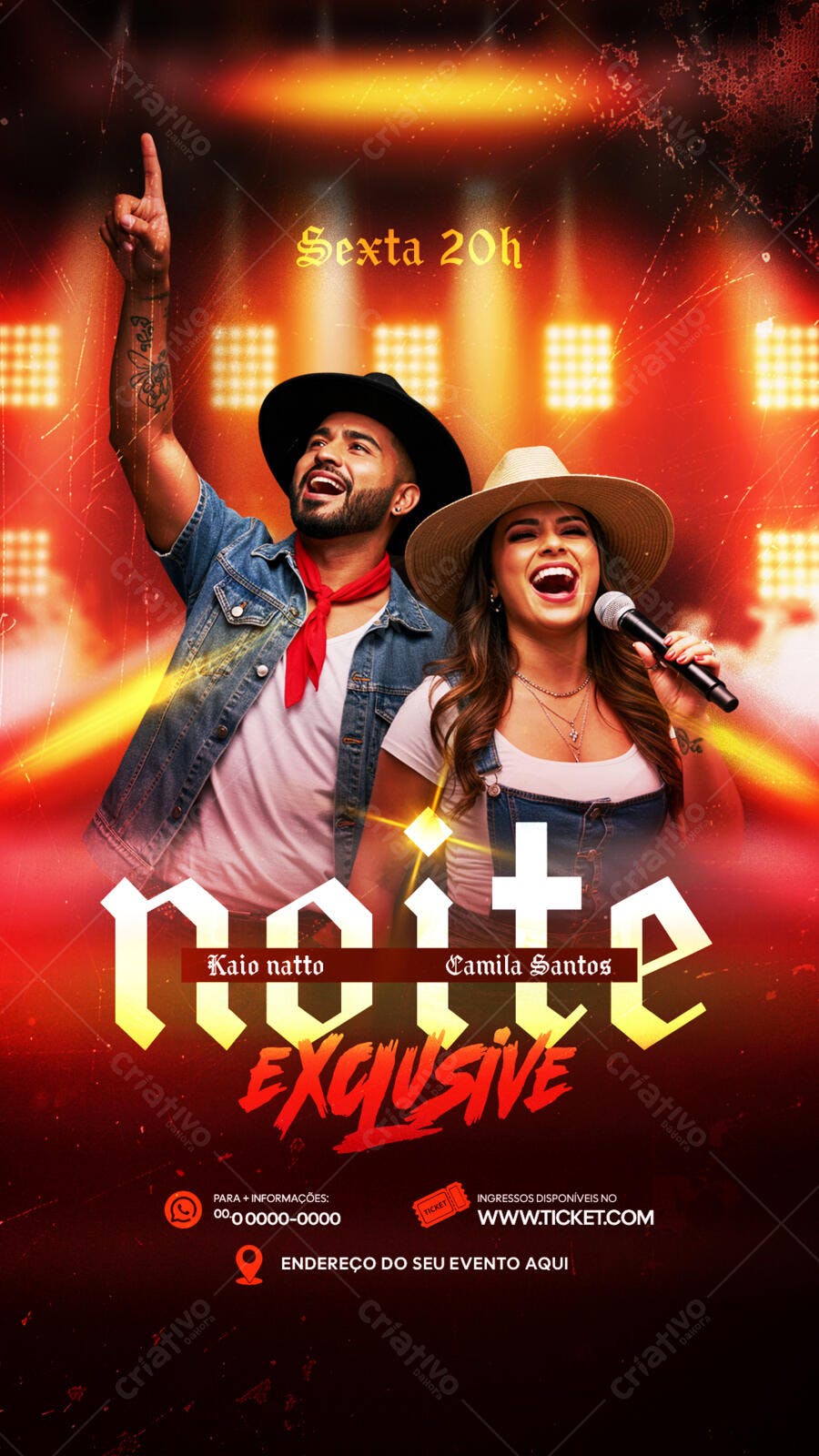 Flyer para Show Sertanejo PSD Editável