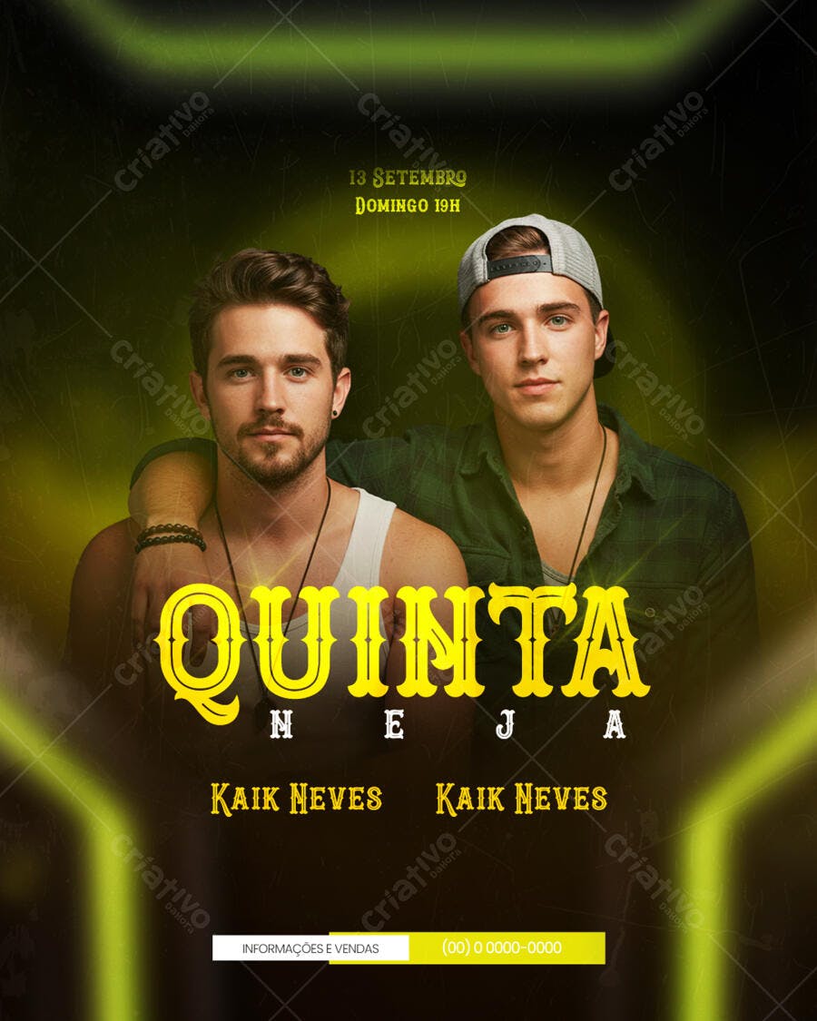 Flyer Show Quinta Neja 13 de Setembro PSD Editável