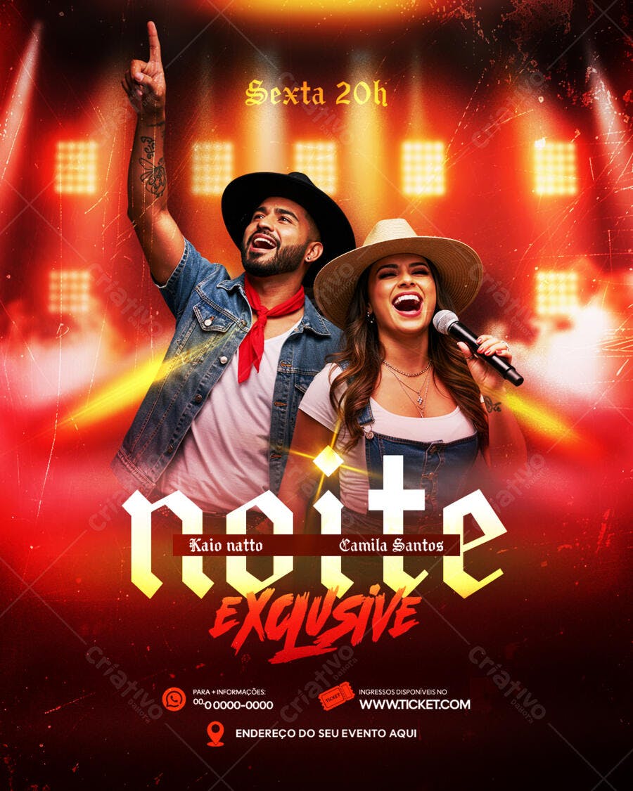 Flyer Festa Sertaneja PSD Editável
