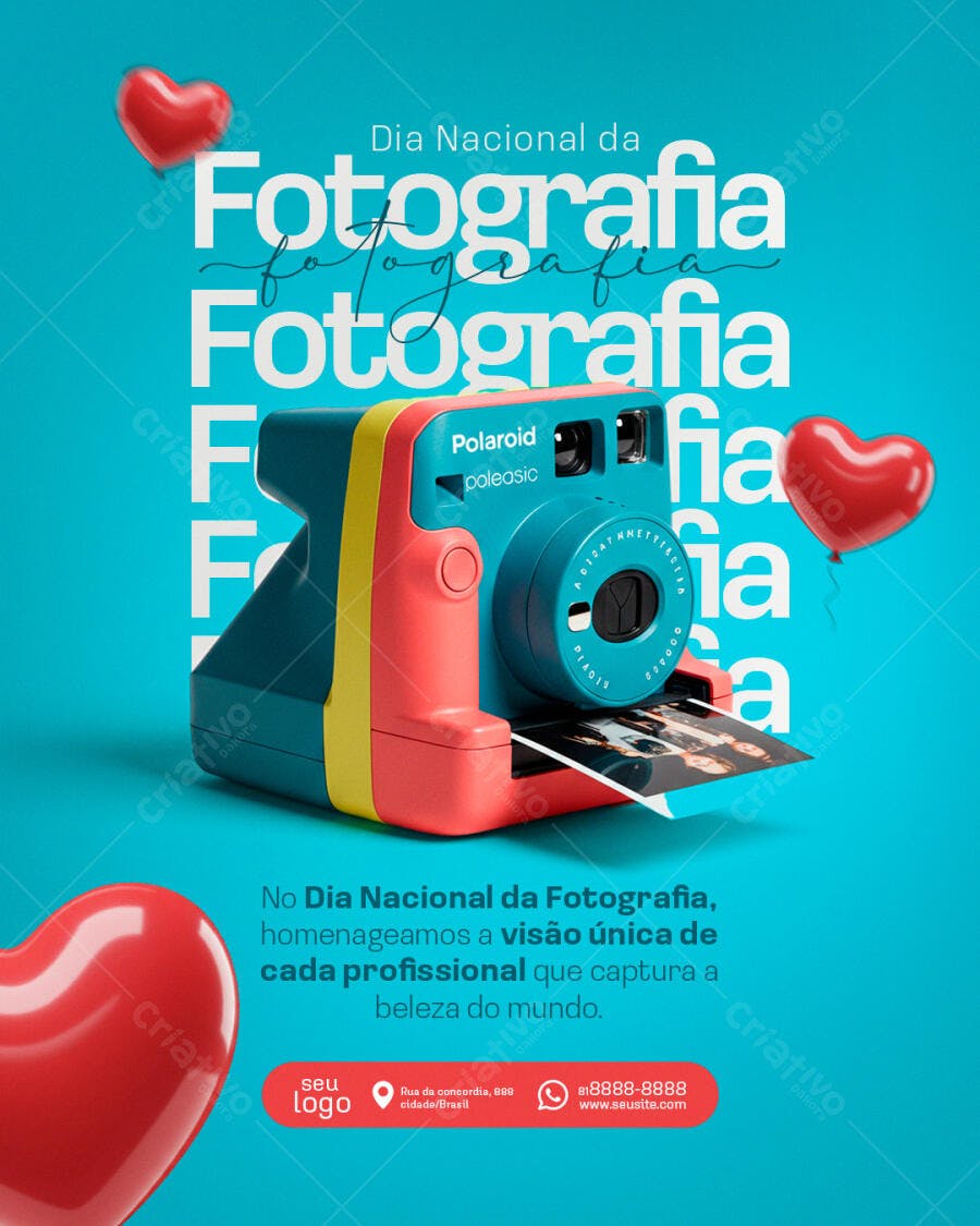Flyer Dia Nacional da Fotografia PSD Editável