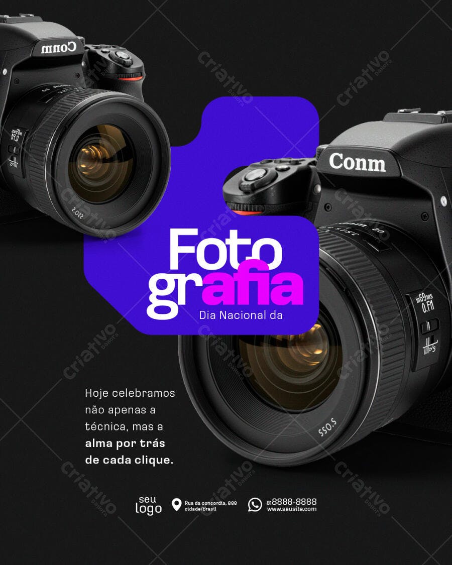 Flyer Dia Nacional da Fotografia PSD Editável