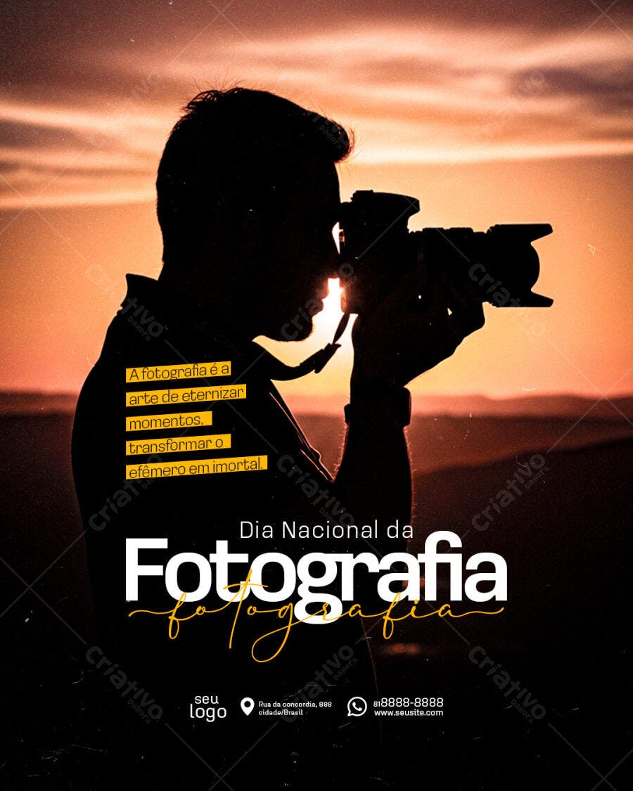 Flyer Dia Nacional da Fotografia PSD Editável