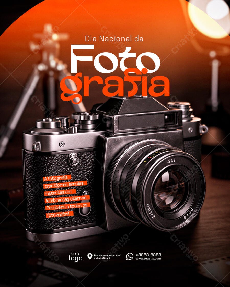 Flyer Dia Nacional da Fotografia PSD Editável