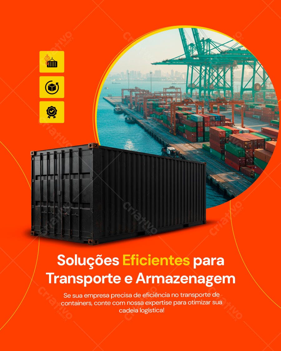 Post para Logística e Transporte PSD Editável