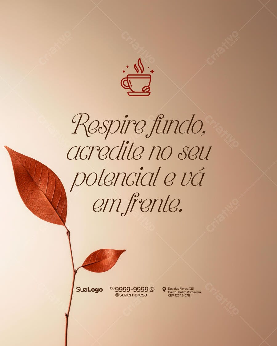 Post para Redes Sociais Inspiracional PSD Editável