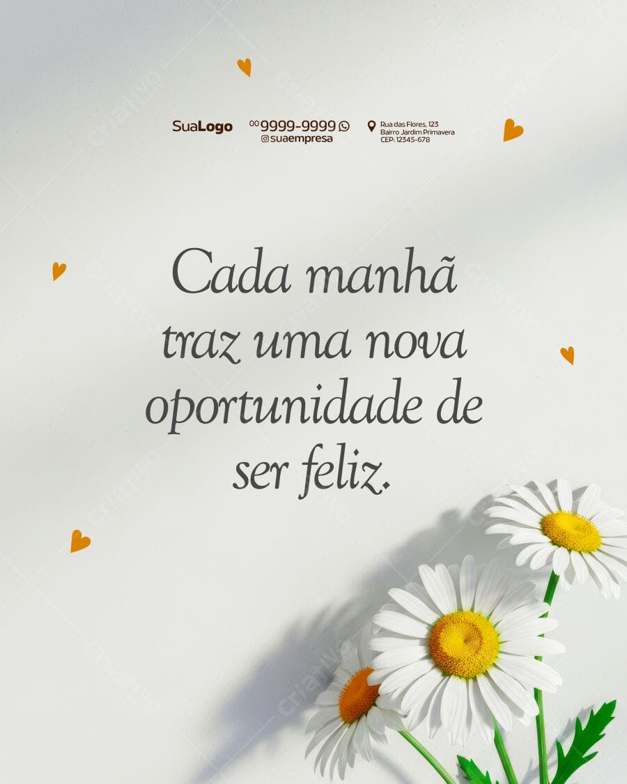 Post para Redes Sociais com Flores PSD Editável