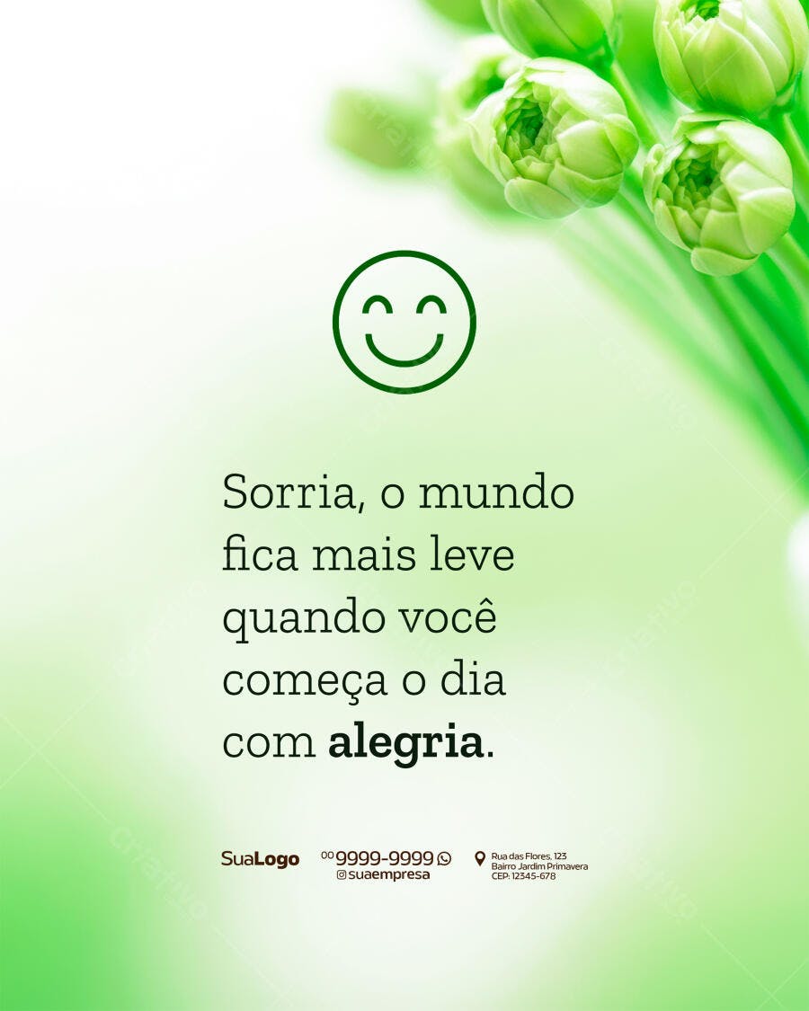 Post para Redes Sociais com Flores PSD Editável