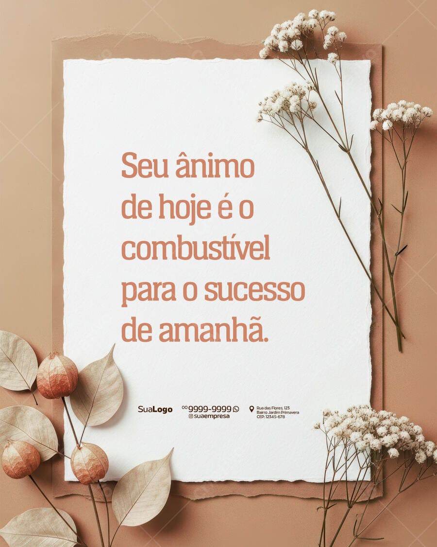 Post Motivacional para Redes Sociais PSD Editável