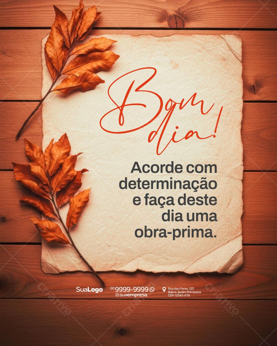 Post para Instagram Inspiracional Outono PSD Editável