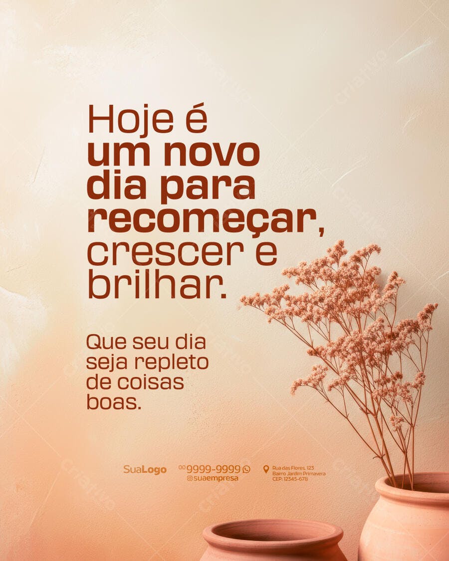 Post Instagram Inspiração Diária PSD Editável