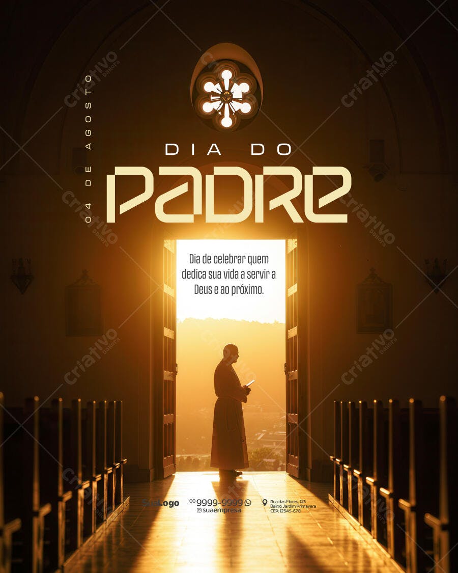 Flyer Dia dos Pais 04 de Agosto PSD Editável