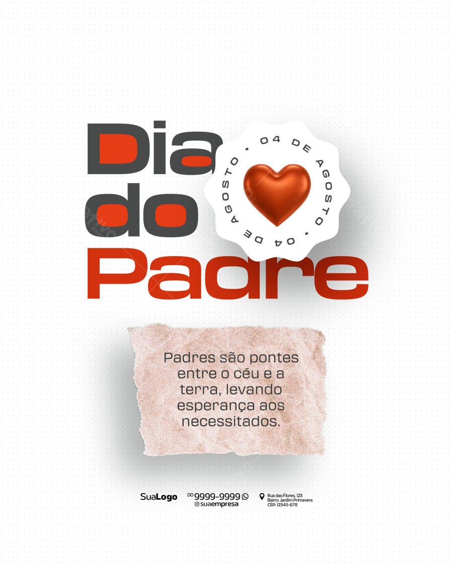Flyer Dia dos Pais 04 de Agosto PSD Editável