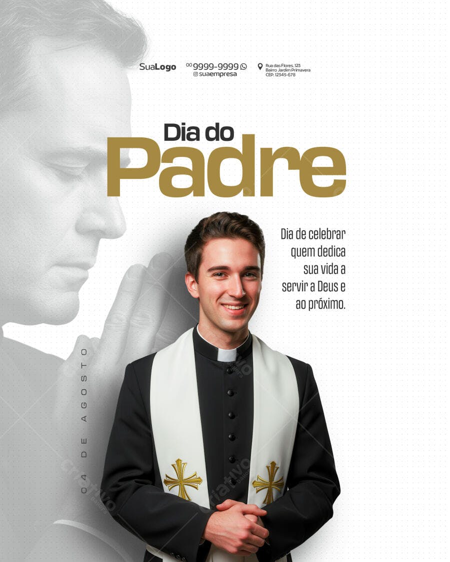 Flyer Dia dos Pais 04 de Agosto PSD Editável