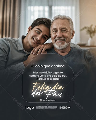 Feliz dia dos Pais 10 de Agosto Social Media Feed PSD Editável - 06