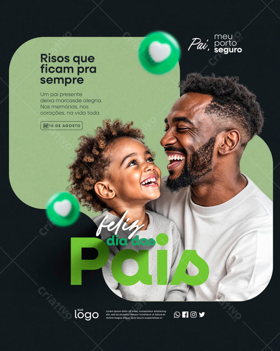 Flyer Dia dos Pais 10 de Agosto PSD Editável