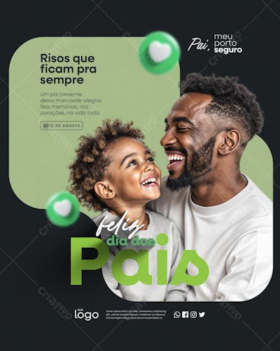 Feliz dia dos Pais 10 de Agosto Social Media Feed PSD Editável - 07
