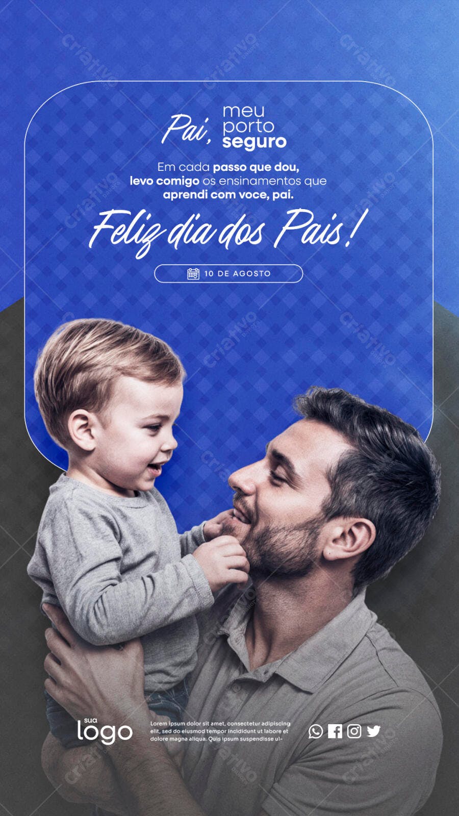Flyer Dia dos Pais 10 de Agosto PSD Editável