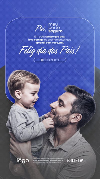 Feliz dia dos Pais 10 de Agosto Social Media Story PSD Editável - 03