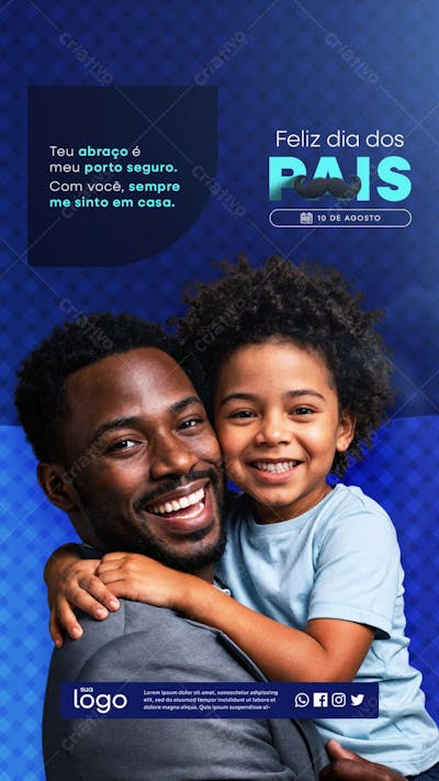 Feliz dia dos Pais 10 de Agosto Social Media Story PSD Editável - 02