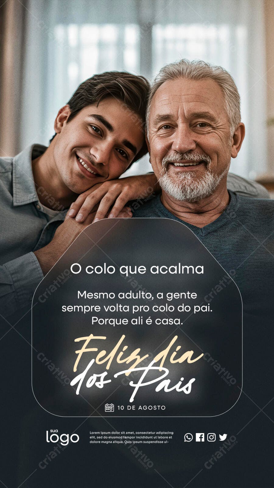 Flyer Dia dos Pais 10 de Agosto PSD Editável