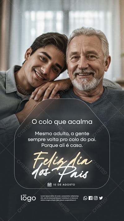 Feliz dia dos Pais 10 de Agosto Social Media Story PSD Editável - 06