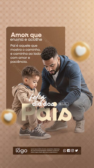 Feliz dia dos Pais 10 de Agosto Social Media Story PSD Editável - 05