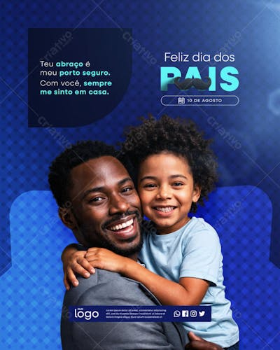 Feliz dia dos Pais 10 de Agosto Social Media Feed PSD Editável - 02