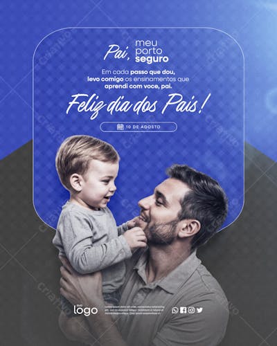 Feliz dia dos Pais 10 de Agosto Social Media Feed PSD Editável - 03