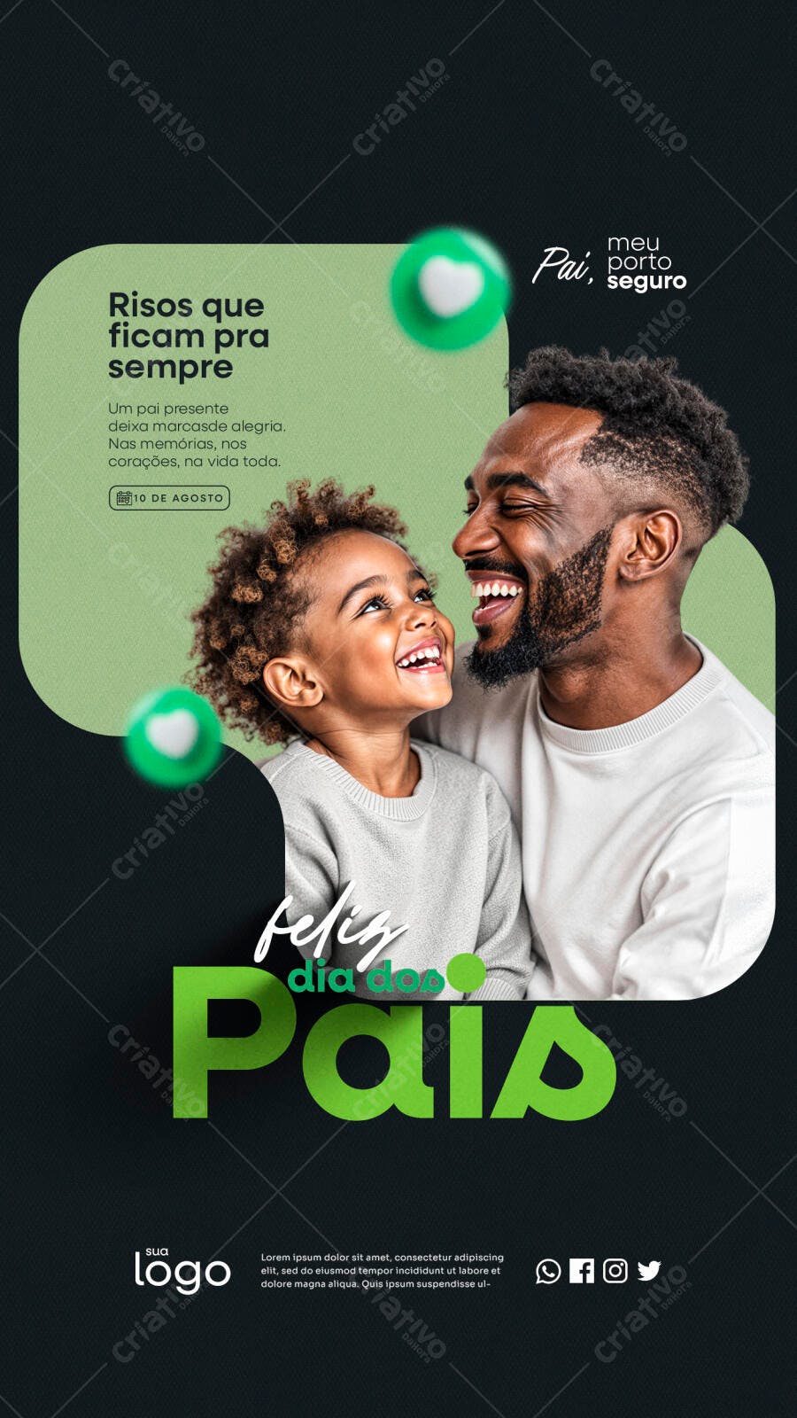 Flyer Dia dos Pais 10 de Agosto PSD Editável