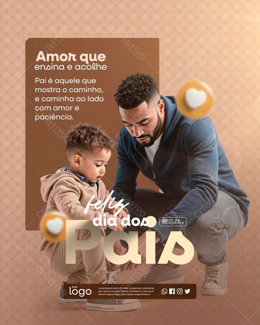 Flyer Dia dos Pais 10 de Agosto PSD Editável