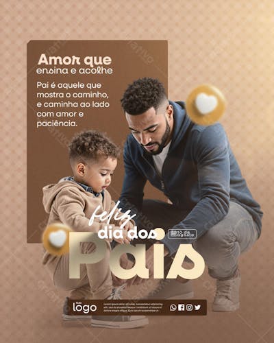 Feliz dia dos Pais 10 de Agosto Social Media Feed PSD Editável - 05