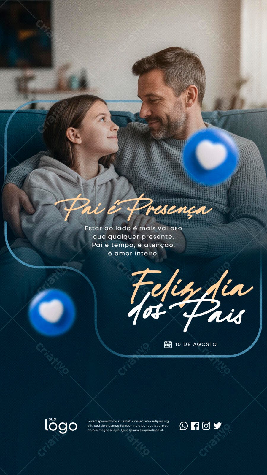 Flyer Dia dos Pais 10 de Agosto PSD Editável