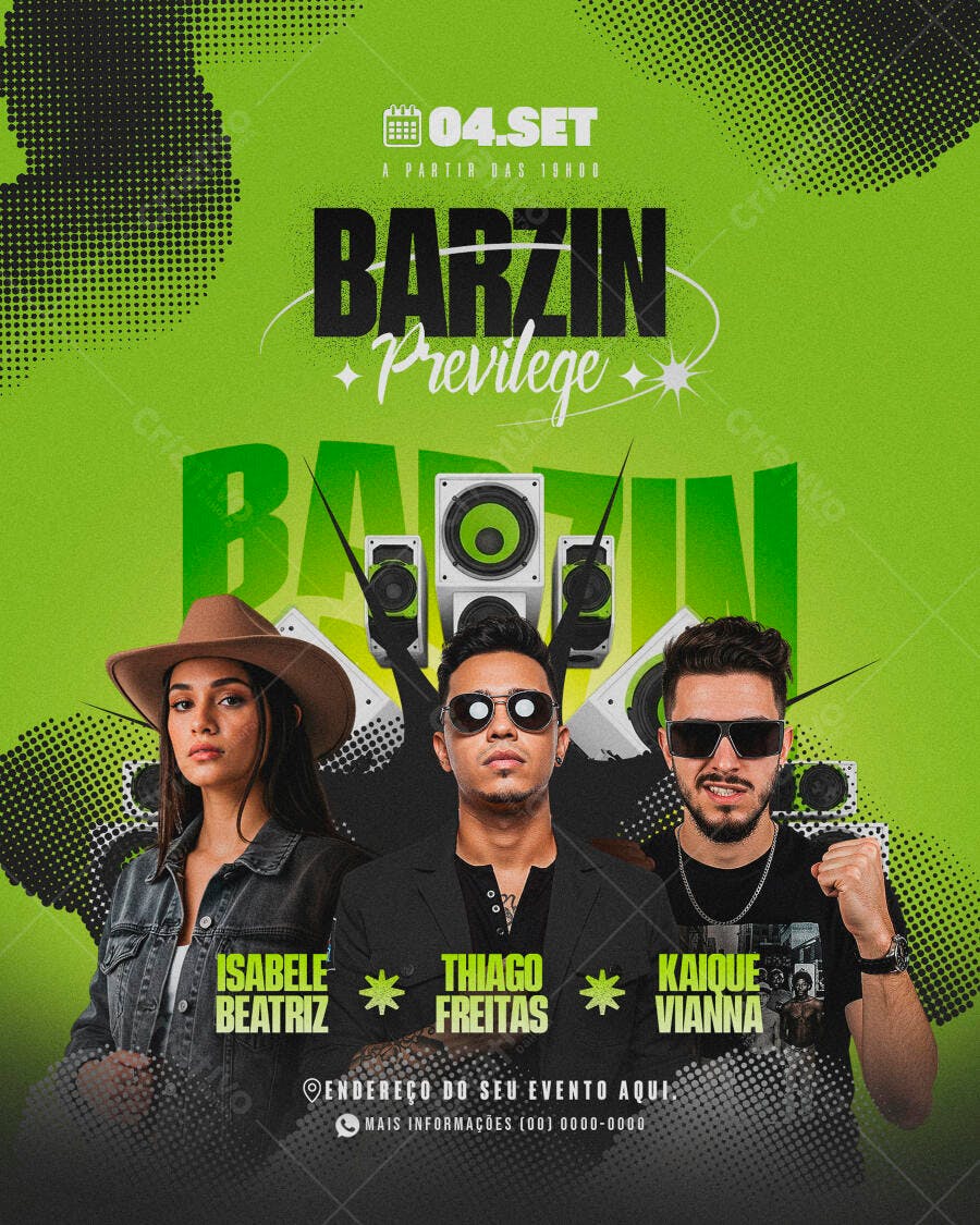 Flyer para Evento Musical 04 de Setembro PSD Editável