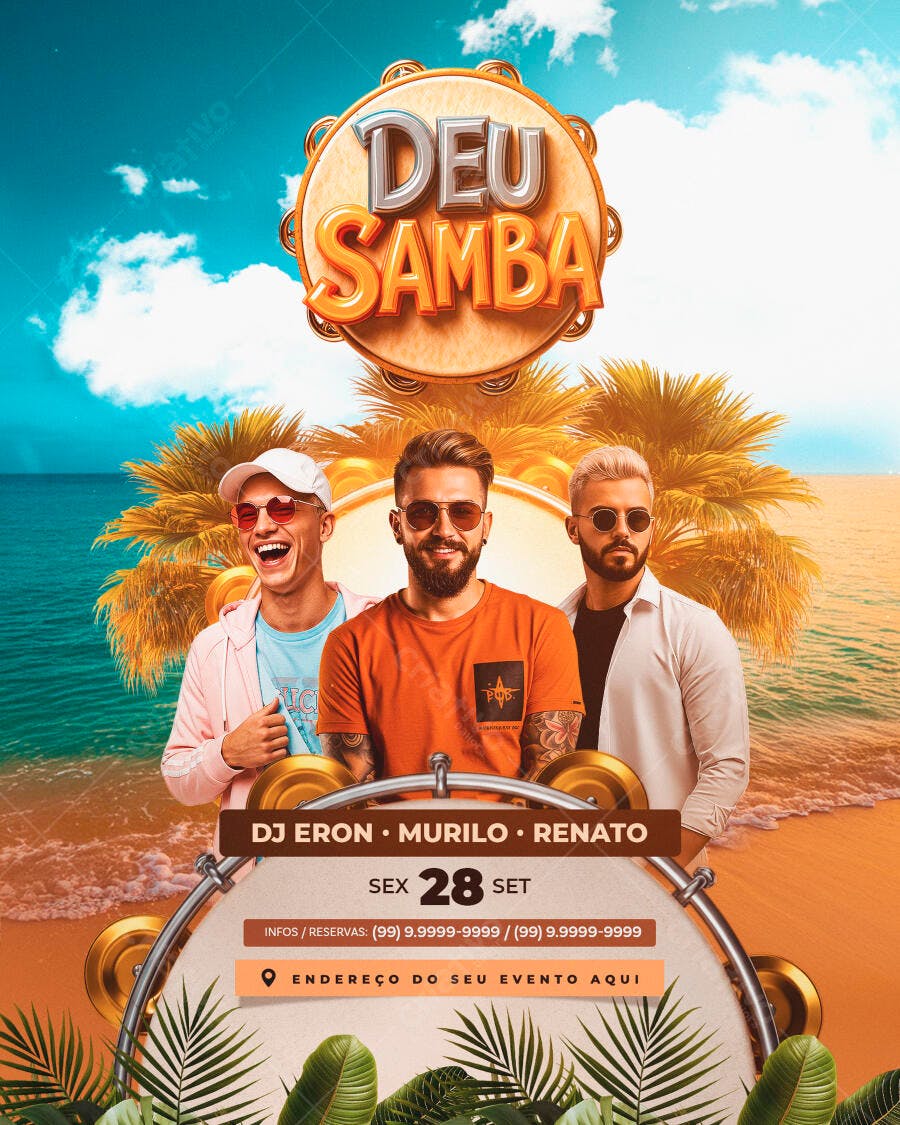 Flyer Festa de Samba PSD Editável