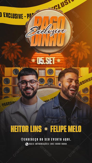 Flyer Pagodinho Exclusive Story PSD Editável
