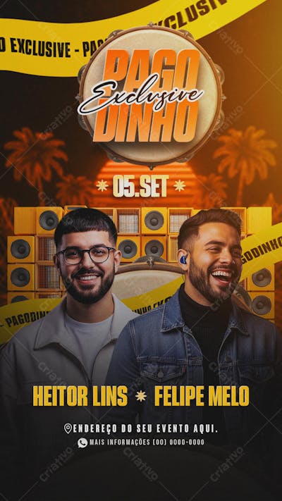 Flyer Pagodinho Exclusive Story PSD Editável